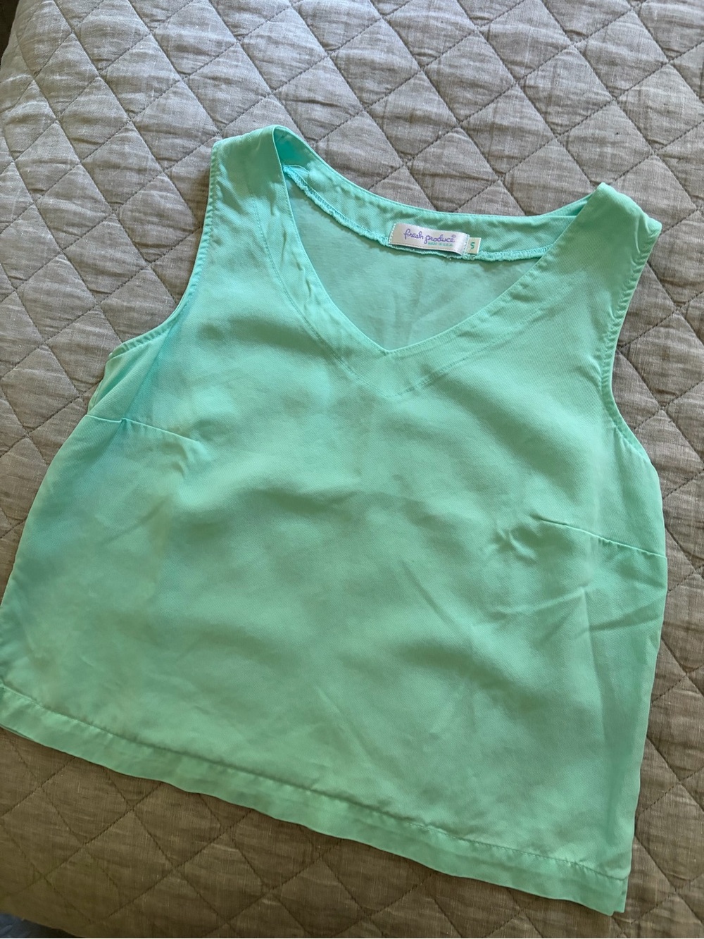 fresh produce mint green V-neck sleeveless camisole